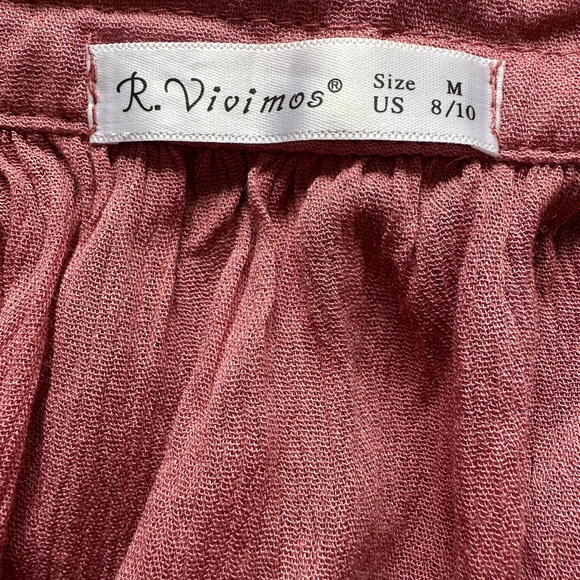 R.Vivimos Womens Summer Halter Deep V Neck Sexy Mini Dress Rose/Pink - Picture 4 of 8